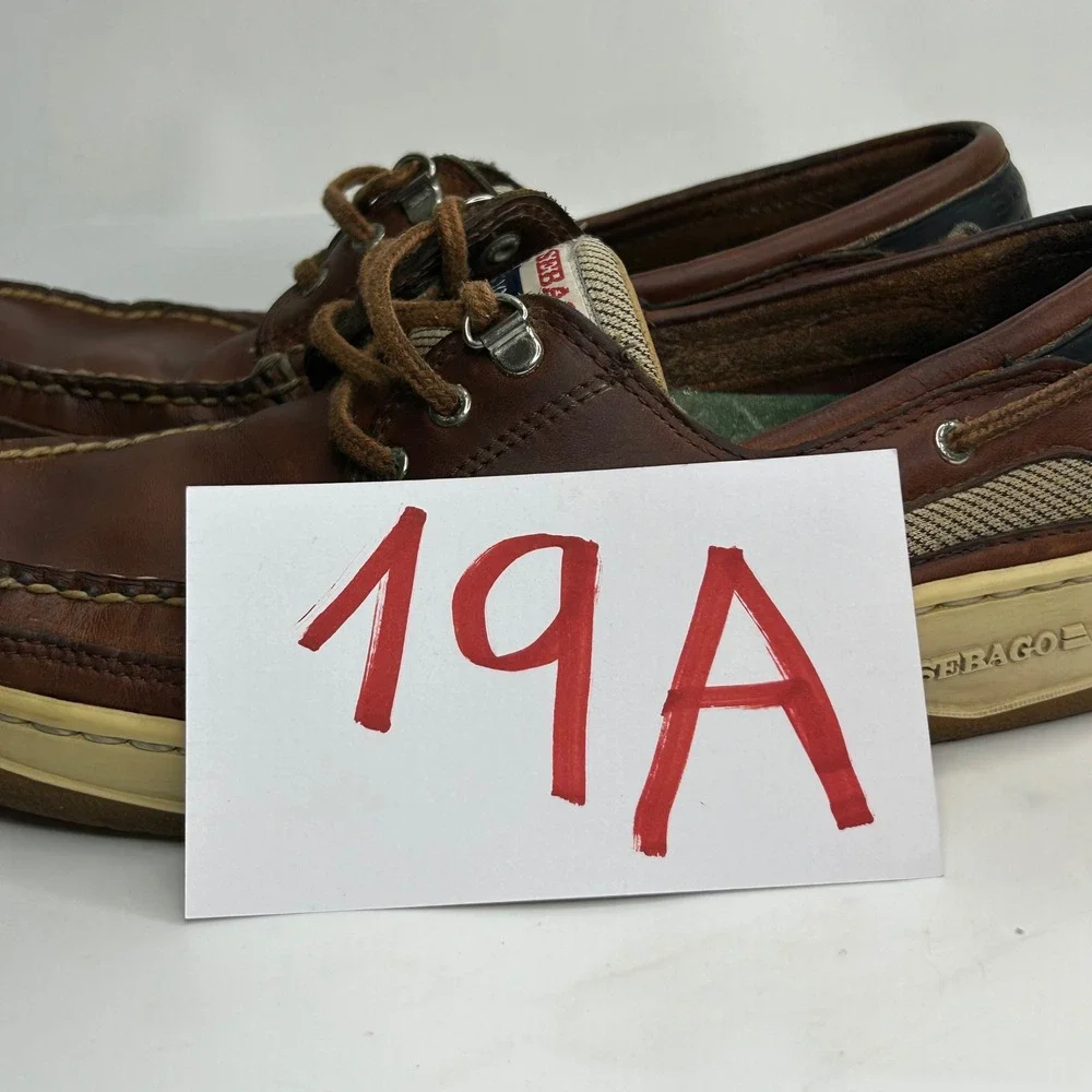 Sebago Docksides Mens 9 Brown Leather Mesh Boat‎ Shoes Deck 393 7056 Clovehitch